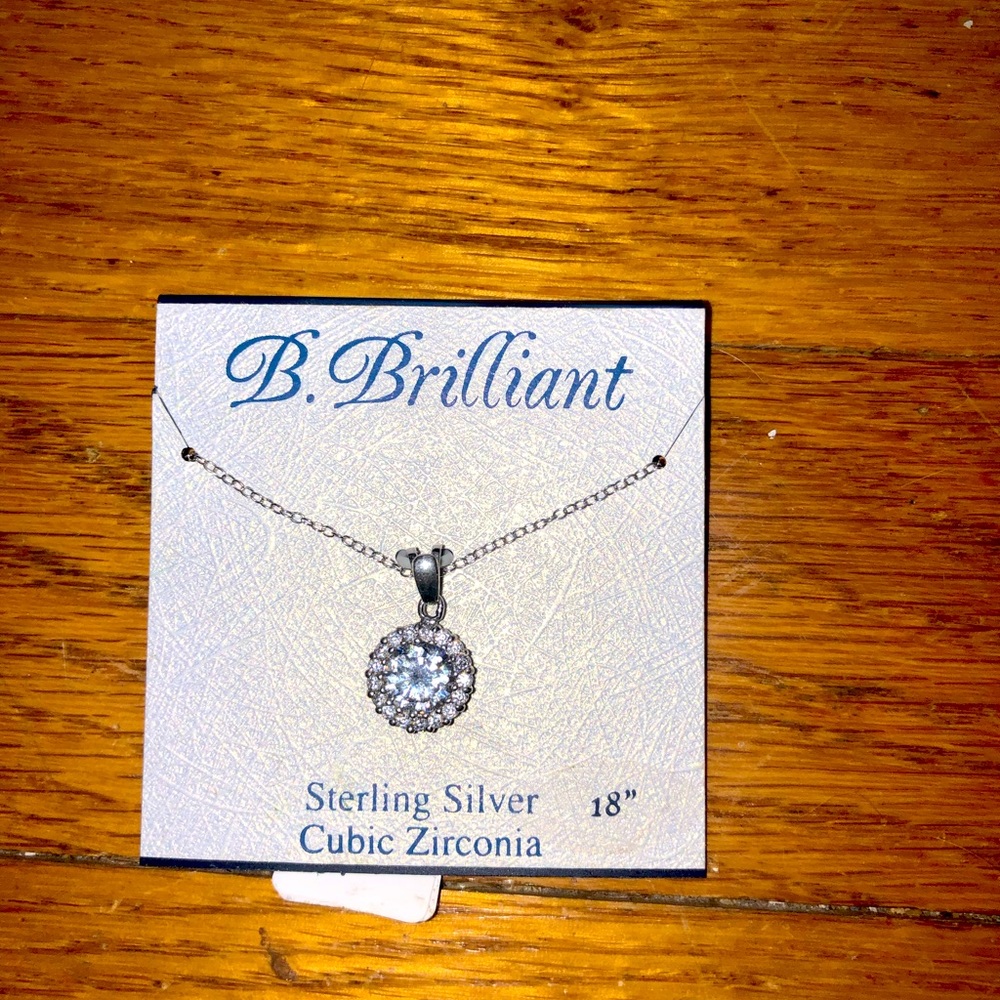 18 inch Sterling silver cubic zirconia necklace
